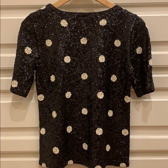 J. Crew size XS black with white polkadot top - Picture 5 of 8